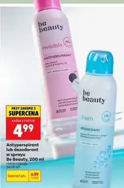 Biedronka Antyperspirant lub dezodorant w sprayu Be Beauty, 200 ml oferta