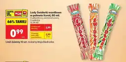Biedronka Lody Świderki waniliowe w polewie Koral, 80 ml oferta