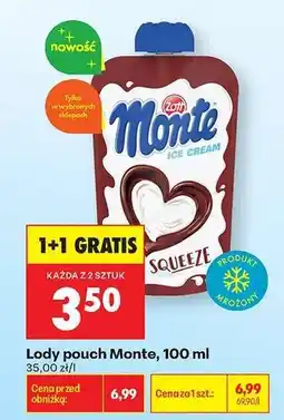Biedronka Lody pouch Monte, 100 ml oferta
