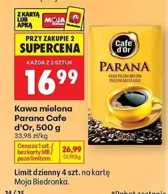 Biedronka Kawa mielona Parana Cafe d'Or, 500 g oferta