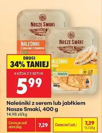 Biedronka Naleśniki z serem lub jabłkiem Nasze Smaki, 400 g oferta