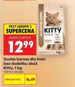 Biedronka Sucha karma dla kota bez dodatku zbóż Kitty, 1 kg oferta