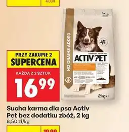Biedronka Sucha karma dla psa Activ Pet bez dodatku zbóż, 2 kg oferta