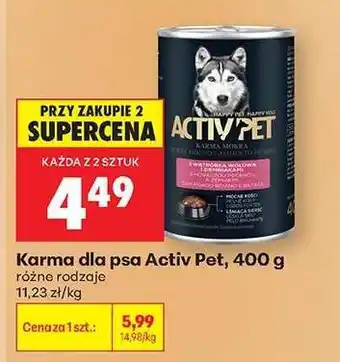Biedronka Karma dla psa Activ Pet, 400 g oferta