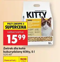 Biedronka Żwirek dla kota kukurydziany Kitty, 5 l oferta