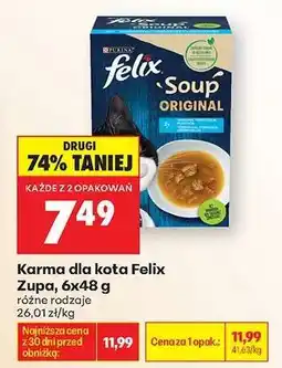 Biedronka Karma dla kota Felix Zupa, 6x48 g oferta