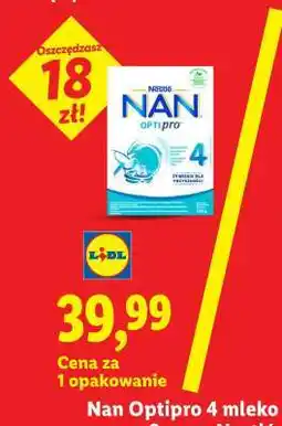 Lidl Nan Optipro 4 mleko oferta