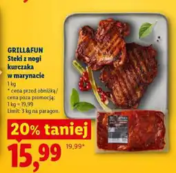 Lidl GRILL&FUN Steki z nogi kurczaka w marynacie oferta