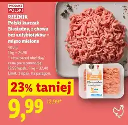 Lidl RZEŹNIK Polski kurczak Biesiadny z chowu bez antybiotyków – mięso mielone oferta