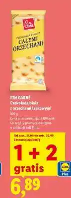 Lidl FIN CARRÉ Czekolada biała z orzechami laskowymi oferta
