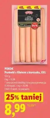Lidl PIKOK Parówki z filetem z kurczaka, XXL oferta