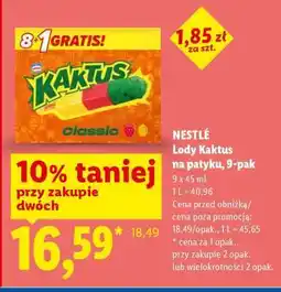 Lidl NESTLÉ Lody Kaktus na patyku, 9-pak oferta