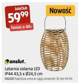 Jula Latarnia solarna LED IP44 43,5 x 24,5 cm oferta