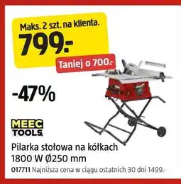 Jula MEEC TOOLS Pilarka stołowa na kółkach 1800 W ø250 mm oferta