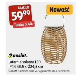 Jula Latarnia solarna LED IP44 43,5 x ø24,5 cm oferta