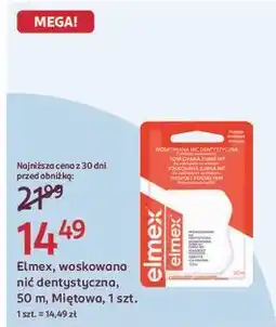Rossmann Elmex, woskowana nić dentystyczna, 50 m, Miętowa, 1 szt oferta