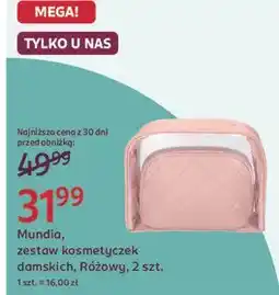 Rossmann Mundia, zestaw kosmetyczek damskich, Różowy, 2 szt oferta