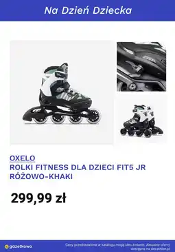 Decathlon ROLKI FITNESS DLA DZIECI FIT5 JR RÓŻOWO-KHAKI oferta