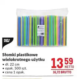 Makro Słomki plastikowe wielokrotnego użytku PAP STAR dł. 22cm oferta