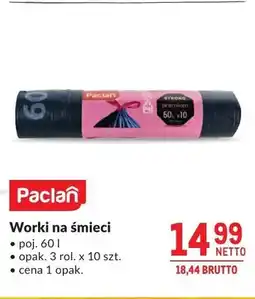 Makro Worki na śmieci Paclan poj oferta
