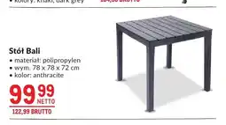 Makro Stół Bali polipropylen 78x78x72cm oferta