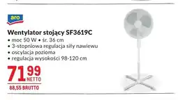 Makro Wentylator stojący aro SF3619C moc 50W śr. 36cm oferta