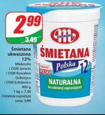 Dino Śmietana ukwaszona 12% 1 SZT 400 G oferta