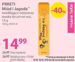 Hebe PRRETI Miód i Jagoda nawilżająco-odżywcza maska do ust na noc oferta