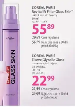 Hebe L'ORÉAL PARIS Revitalift Filler Glass Skin** lekki krem do twarzy oferta
