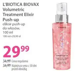 Hebe L'BIOTICA BIOVAX Volumetric Treatment Elixir Push-up eliksir push-up do włosów oferta