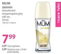 Hebe MUM Jaśmin dezodorant antyperspiracyjny roll-on oferta