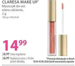 Hebe CLARESA MAKE UP błyszczyk do ust, różne odcienie oferta