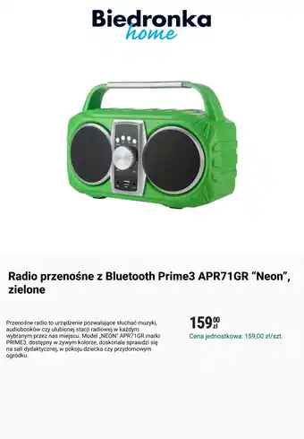 Radio przenośne z Bluetooth Prime3 APR71GR Neon, zielone