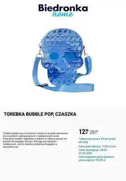 Biedronka TOREBKA BUBBLE POP, CZASZKA oferta