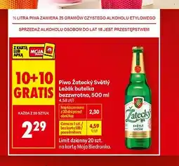 Biedronka Piwo Žatecký Světlý Ležák butelka bezzwrotna oferta