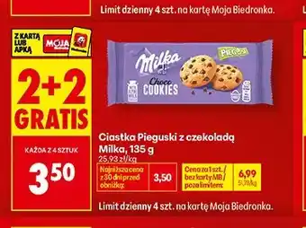 Biedronka Ciastka Pieguski z czekoladą Milka oferta