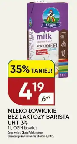 Chata Polska Mleko łowickie bez laktozy barista uht 3% osm łowicz oferta