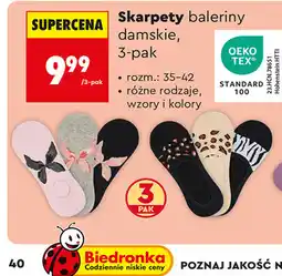 Biedronka Skarpety baleriny damskie, 3-pak oferta