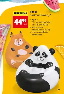 Biedronka Fotel nadmuchiwany panda 72x64cm oferta