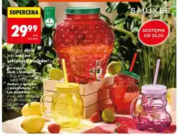 Biedronka Szklany słoik z kranikiem SMUKEE 4l truskawka oferta