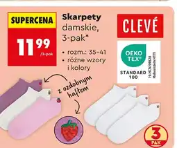 Biedronka Skarpety damskie CLEVÉ 3-pak rozm.: 35-41 z ozdobnym haftem oferta
