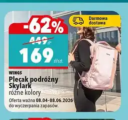 Biedronka Plecak podróżny WINGS Skylark oferta