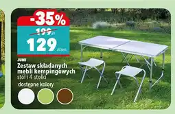 Biedronka Zestaw składanych mebli kempingowych JUMI stół i 4 stołki oferta