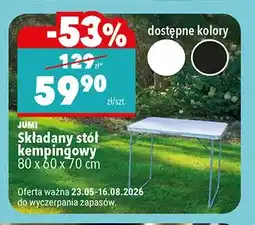 Biedronka Składany stół kempingowy JUMI 80x60x70cm oferta