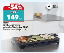 Biedronka Grill elektryczny plancha TAURUS Steakmax 2200 otwarta konstrukcja czarny oferta