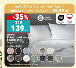 Biedronka Pościel z makosatyny bawełnianej DETEXPOL taupe 160x200cm oferta