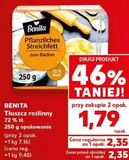 Kaufland BENITA Tłuszcz roślinny 72 % tł. 250 g opakowanie oferta