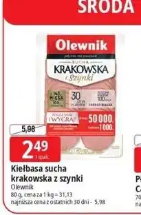 E.Leclerc Kiełbasa sucha krakowska z szynki Olewnik oferta