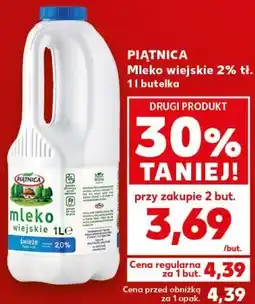 Kaufland PIĄTNICA Mleko wiejskie 2% tł. 1 l butelka oferta