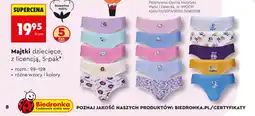 Biedronka Majtki dziecięce Biedronka oferta